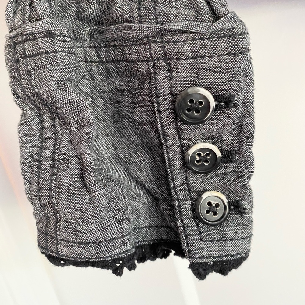 Free People Gray Ruffle Blazer Jacket Small - Picture 6 of 14